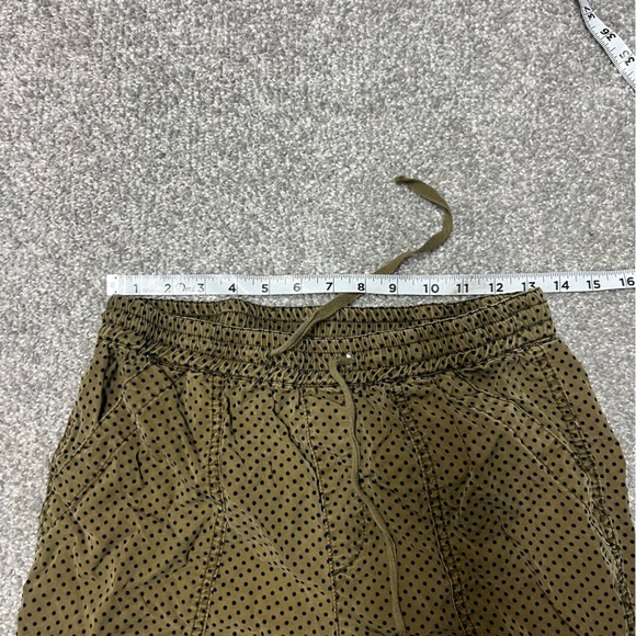 Anthropologie Jogger Pants Womens Extra Small XS Green Blue Dots Elastic Waist - Picture 5 of 9